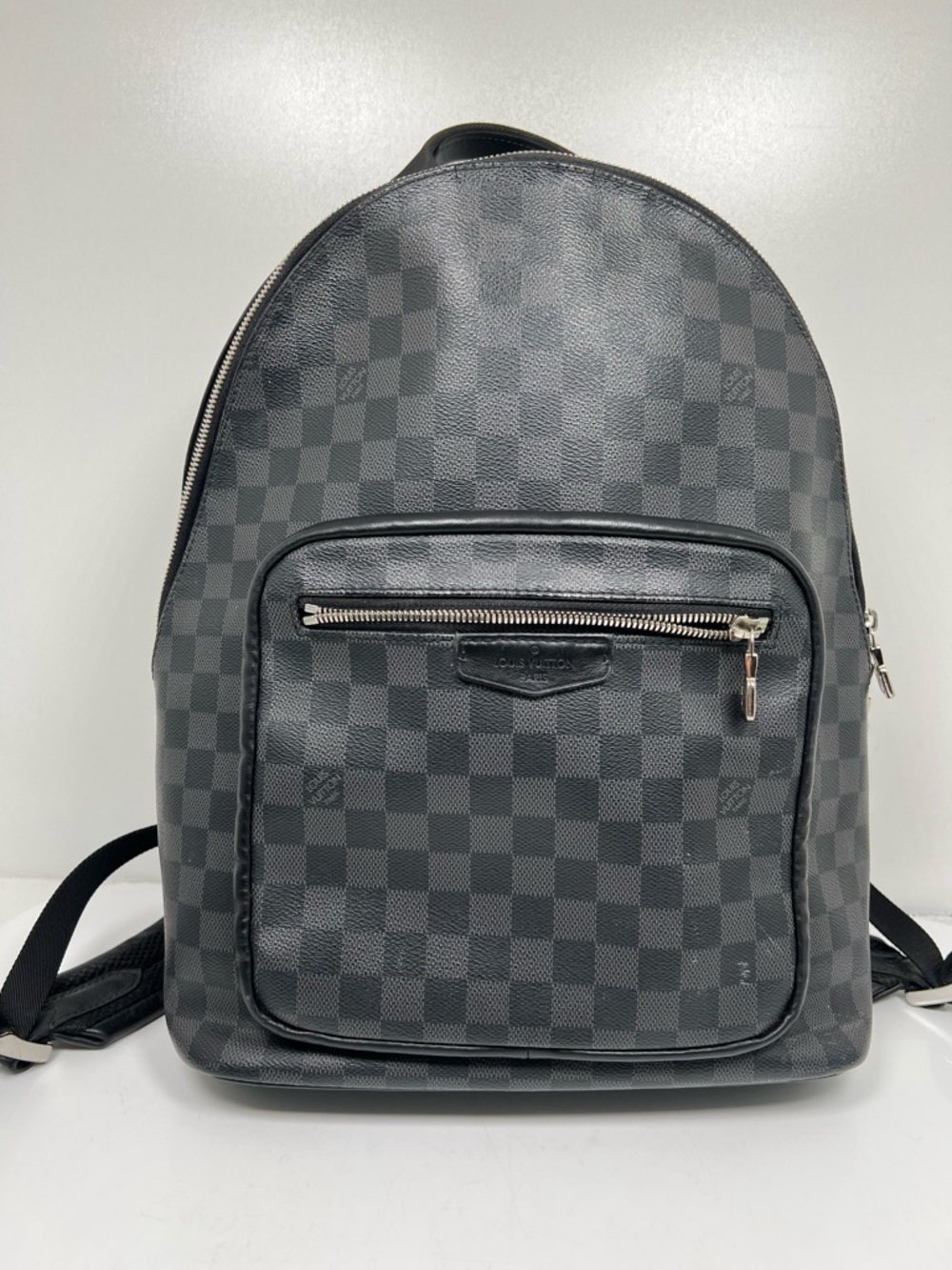 Louis Vuitton Josh Backpack Black Leather Damier Graphite